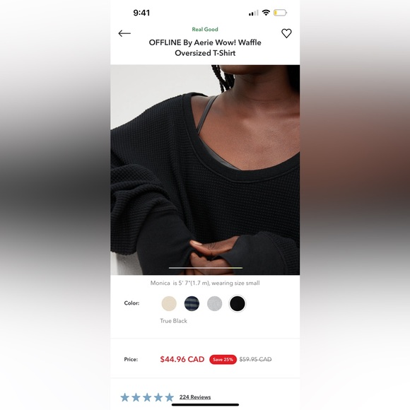 NWOT Oversized Aerie Offline XL shirt - Picture 3 of 5